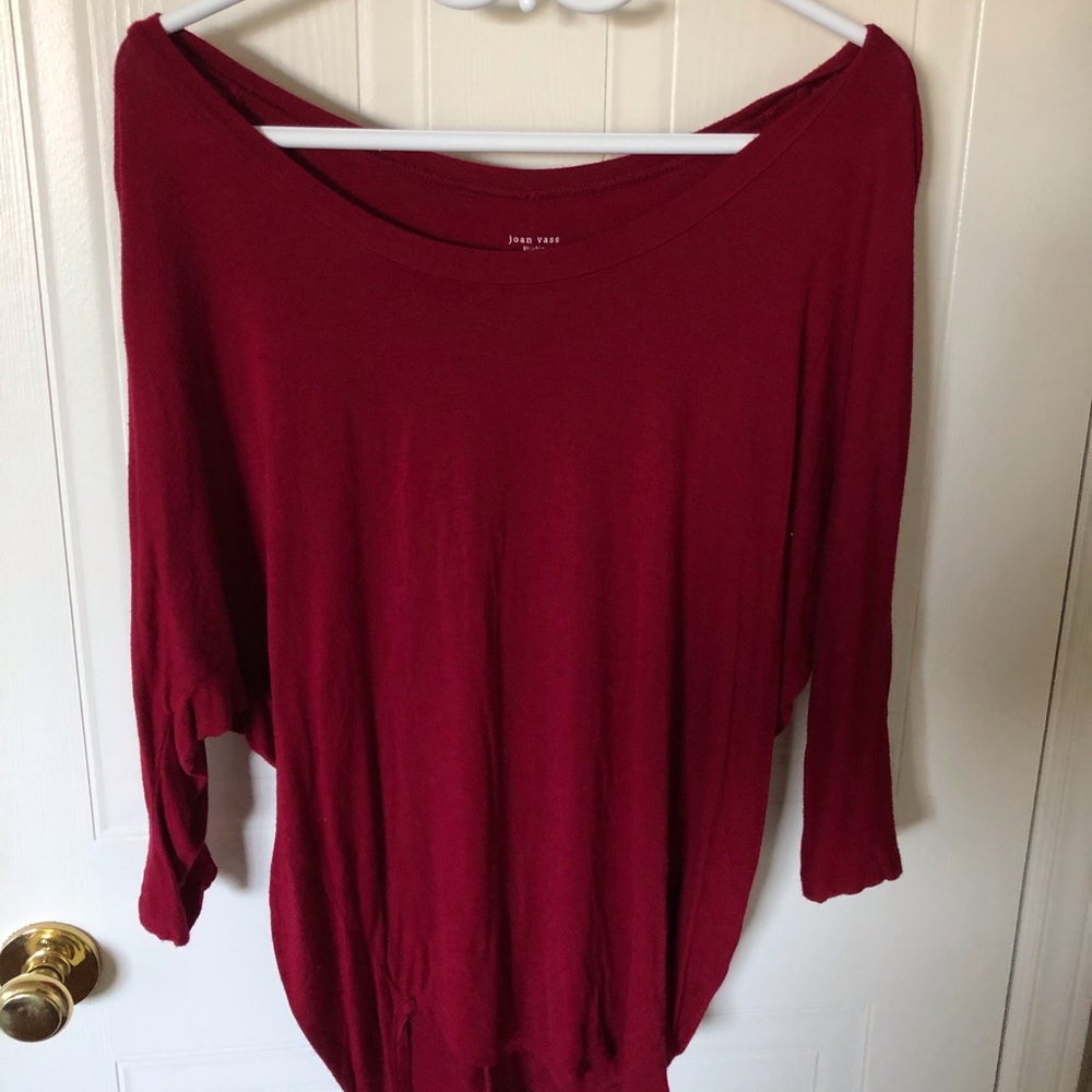 Joan vass flowy ruby red long sleeve
